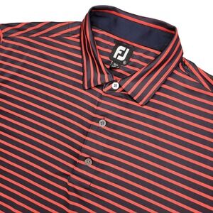 FootJoy Polo Golf Shirt Men's‎ XL Red Black Striped Performance Stretch Logo